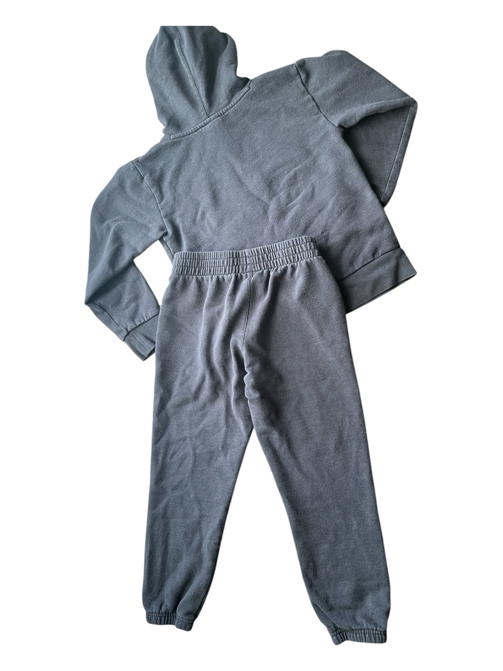 Adidas Sweatsuit Youth S 8 Black Hoodie Jogger Cotton Set Play Logo - Picture 2 of 5